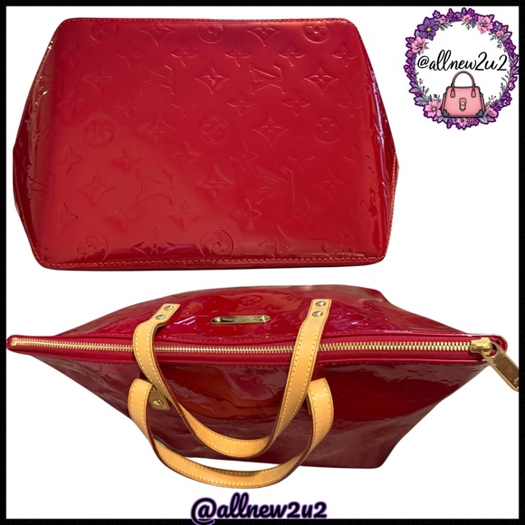 Louis Vuitton Monogram Vernis Bellevue PM (RED) Bag W / COA - Picture 6 of 16
